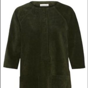 Etiole Isabel Marant Green Enid Suede Short Dress